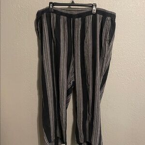 Old Navy Black and Gray Striped Wide Leg Pants